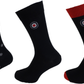 Lambretta Mens 3 Pair Pack of Navy/Red/White Retro Socks