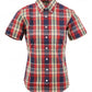 Relco Ladies Red Check Button Down Short Sleeved Shirts
