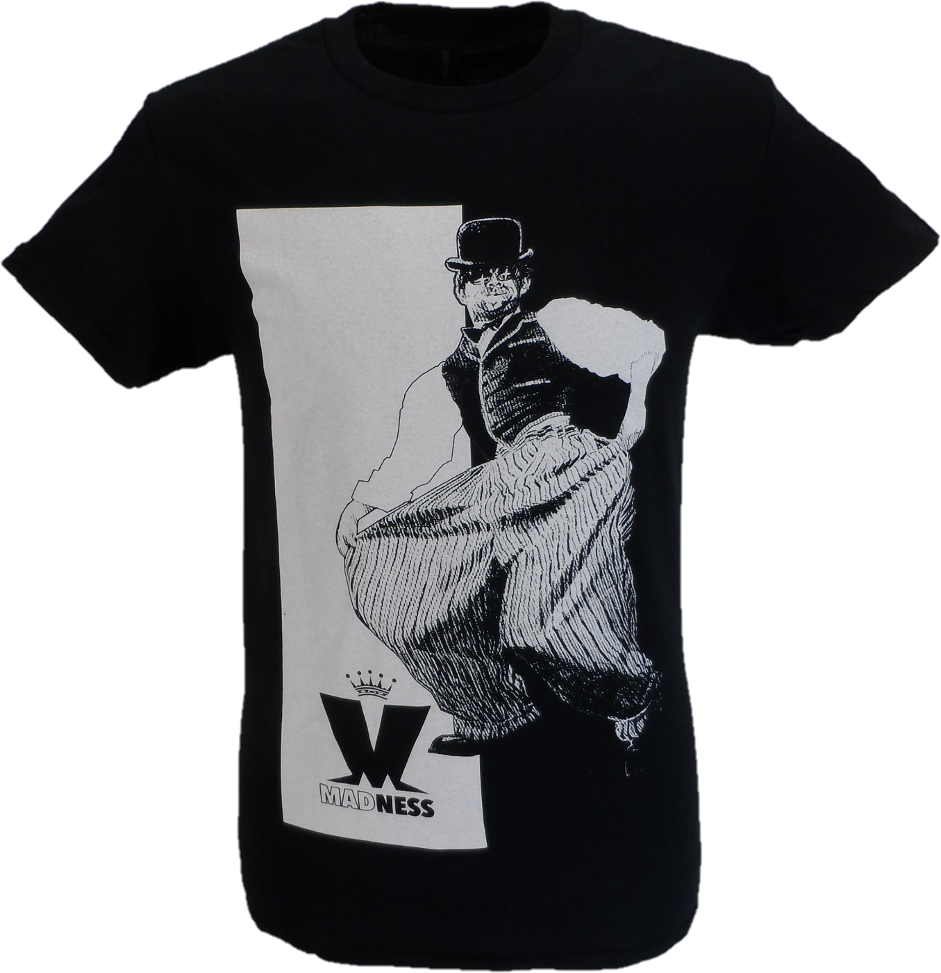 Mens Black and White Official Madness Baggy Trousers T Shirt
