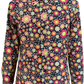 Mazeys Mens Retro Black Trippy Floral Shirt