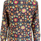 Mazeys Mens Retro Black Trippy Floral Shirt