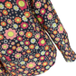 Mazeys Mens Retro Black Trippy Floral Shirt