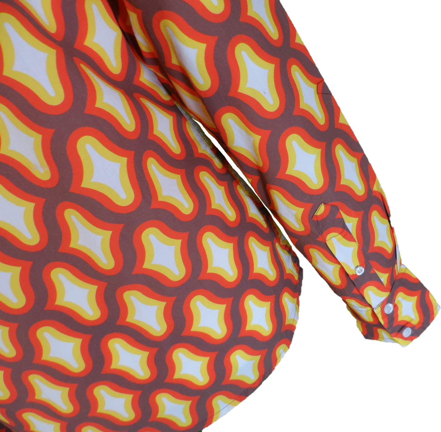 Mazeys Mens 70s Retro Multi Geometric Psychedelic Cotton Shirt