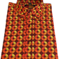 Mazeys Mens 70s Retro Multi Geometric Circles Psychedelic Cotton Shirt