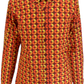 Mazeys Mens 70s Retro Multi Geometric Circles Psychedelic Cotton Shirt