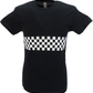 Mens Black Checkerboard Band 2 Tone T Shirt