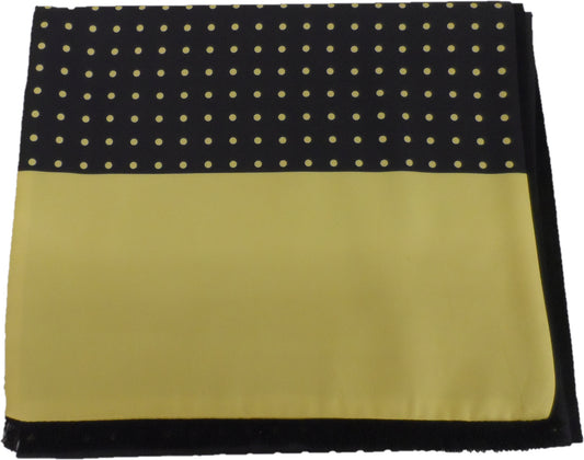 Mazeys Mens Classic Retro Mod Mod Tassled Scarf Black/Gold Polka Dot