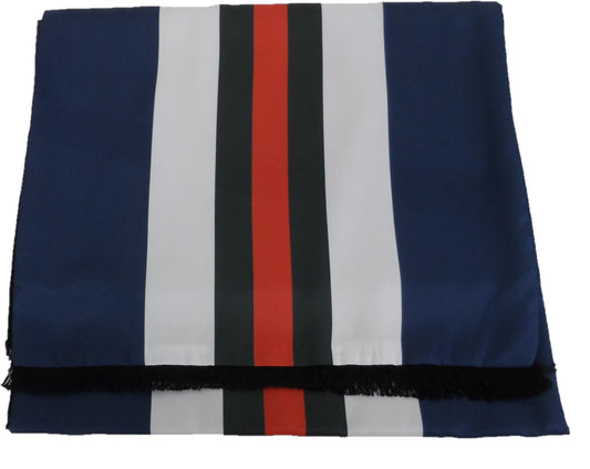 Mazeys Mens Classic Retro Mod Striped Tassled Scarf Navy