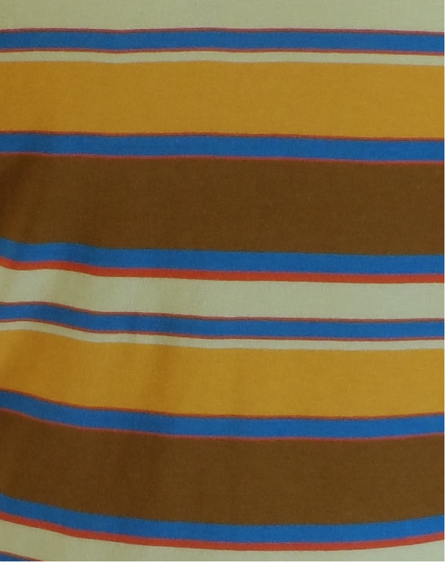 Mens Brown Multi 60s 70s Retro Mod Striped T Shirt