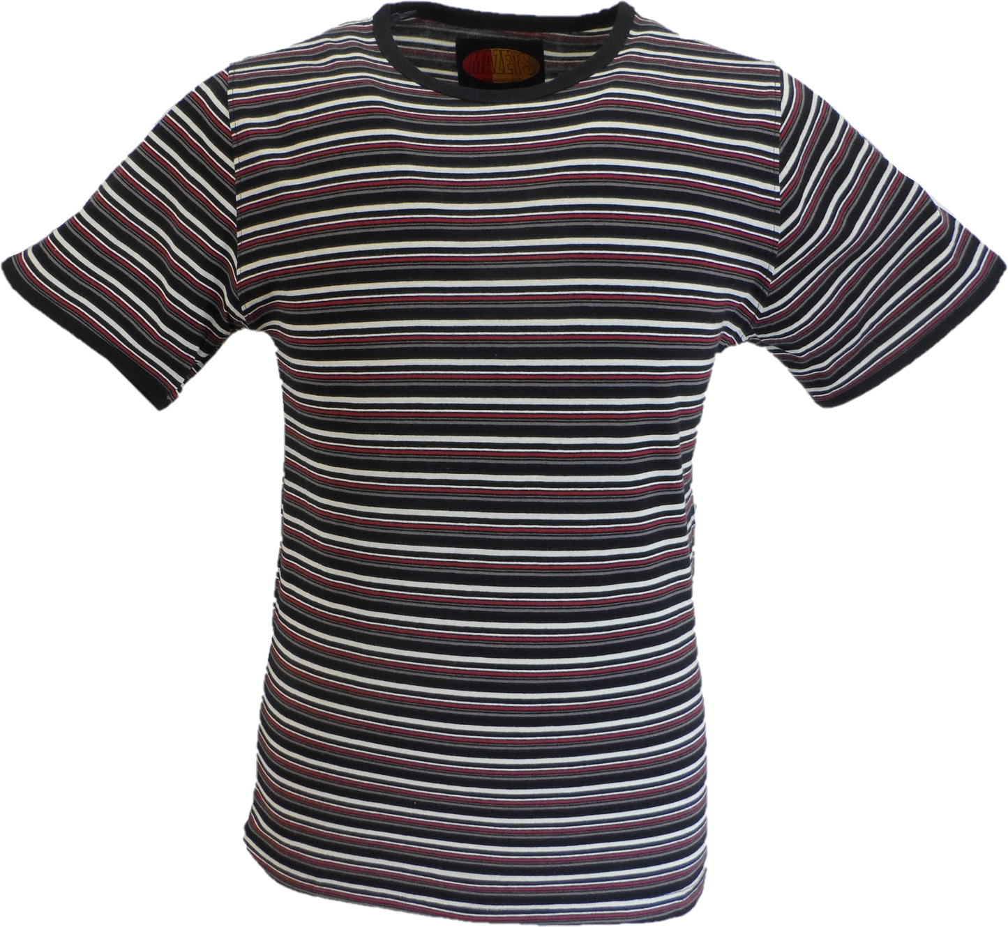 Mens Black 60s 70s Retro Mod Striped T Shirt