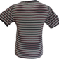 Mens Black 60s 70s Retro Mod Striped T Shirt