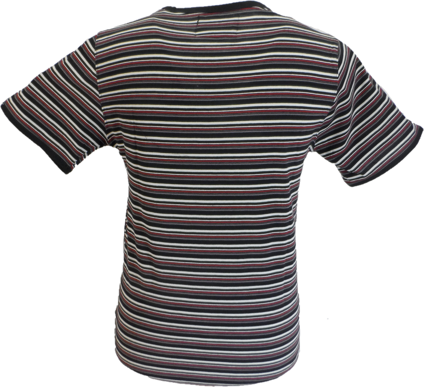 Mens Black 60s 70s Retro Mod Striped T Shirt