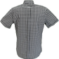 Mazeys Mens Black Gingham Check 100% Cotton Short Sleeved Shirts
