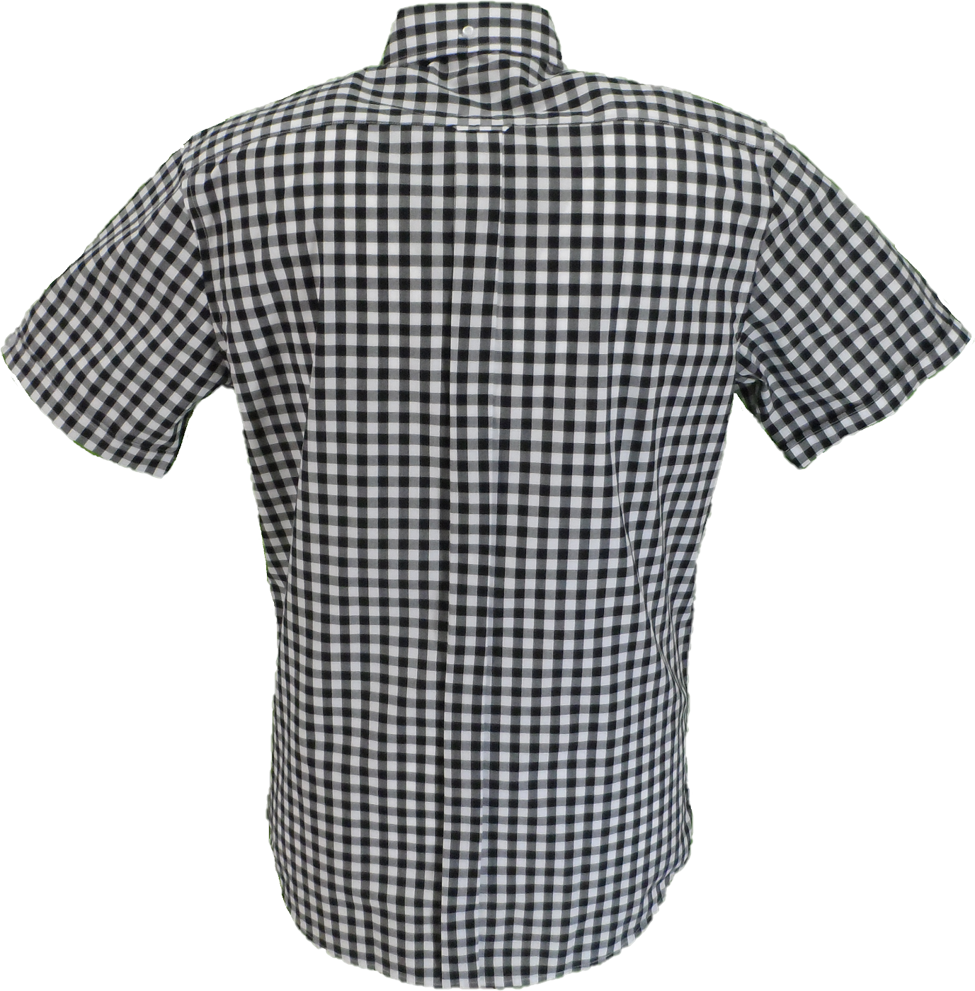 Mazeys Mens Black Gingham Check 100% Cotton Short Sleeved Shirts