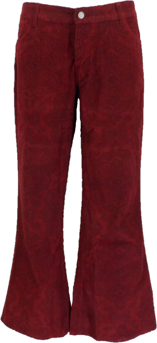 Mens Port Vintage Jimi Hendrix Paisley Retro Bellbottom Flares