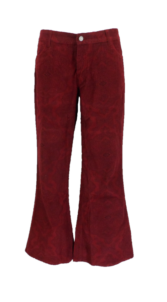 Mens Port Vintage Jimi Hendrix Paisley Retro Bellbottom Flares