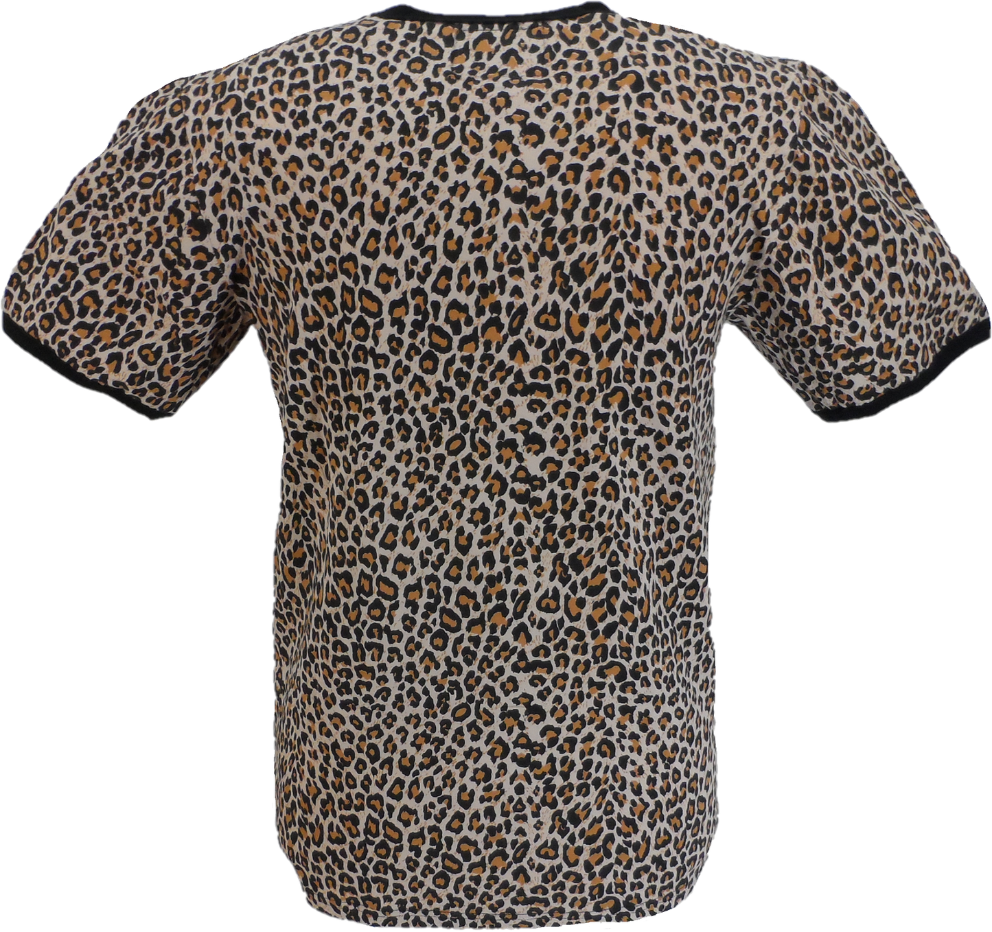 Mazeys Mens Retro 70s Leopard Print T-Shirt