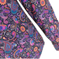 Mazeys Mens Retro Navy Multi Colour Paisley Shirt