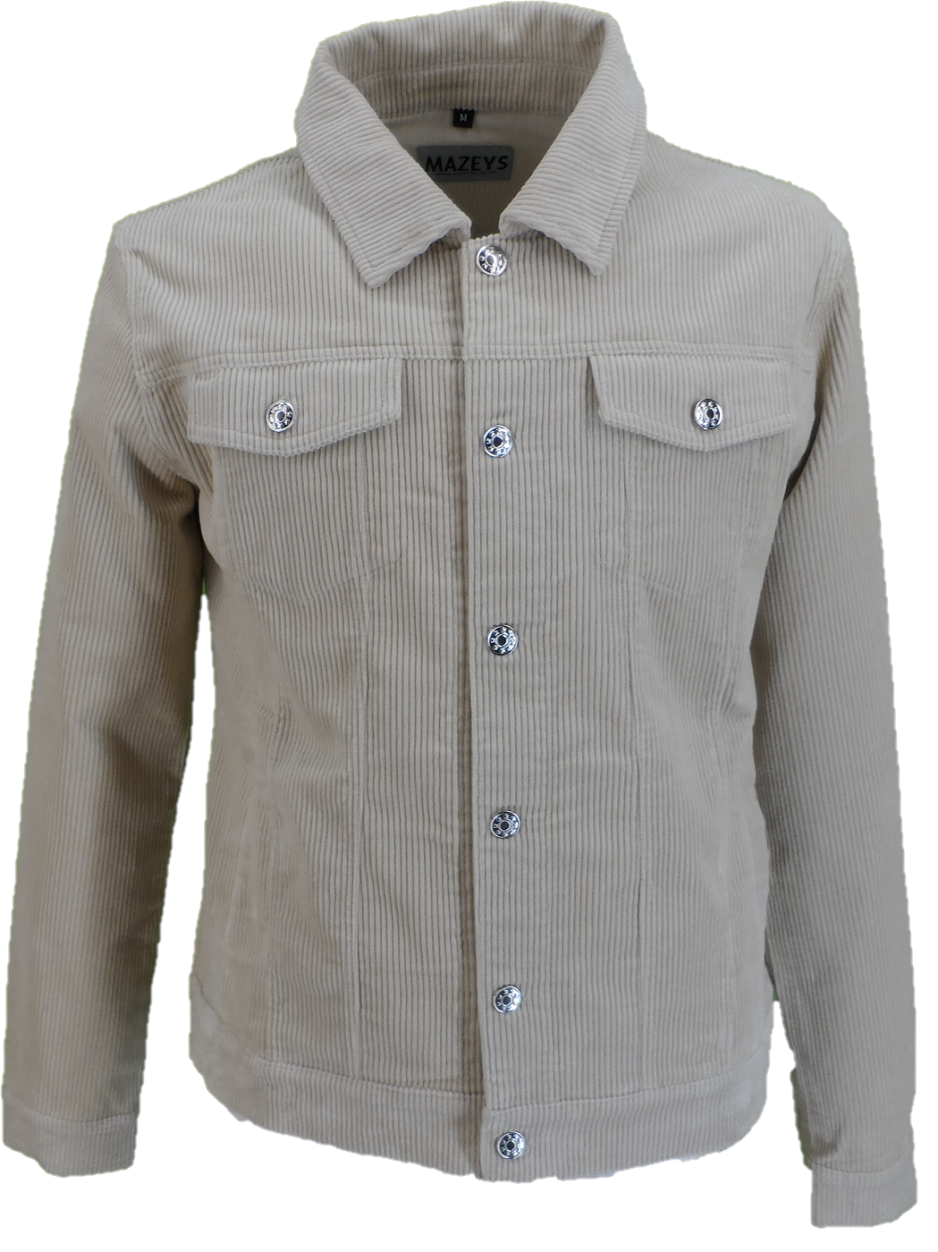 Mens 60s Retro Vintage Beige Cord Western Trucker Jacket