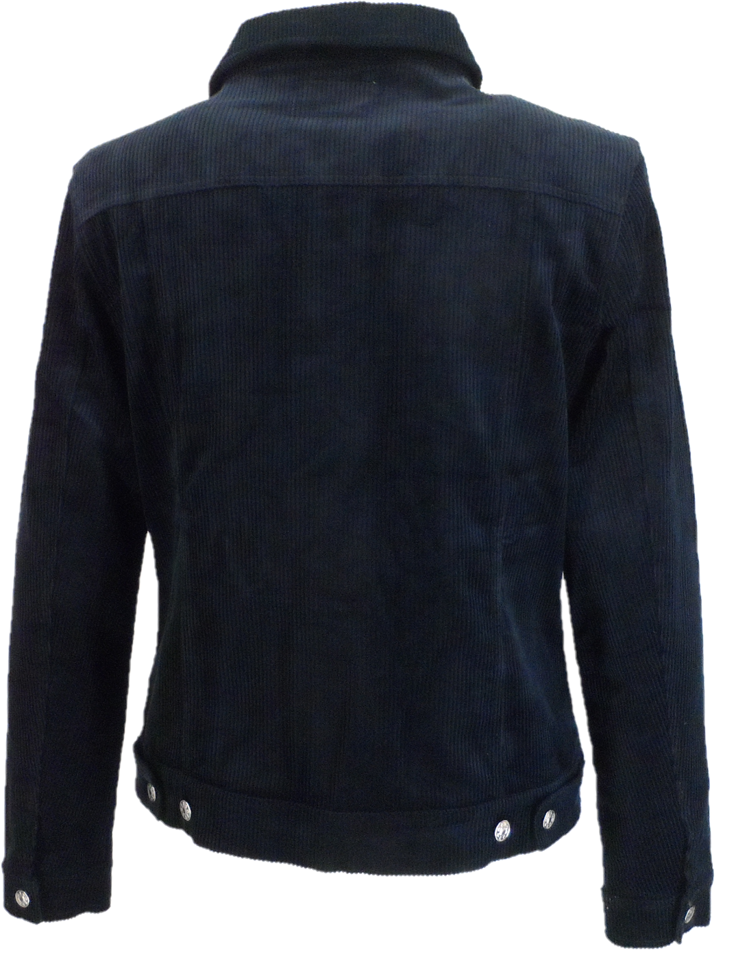 Mens 60s Retro Vintage Navy Cord Western Trucker Jacket
