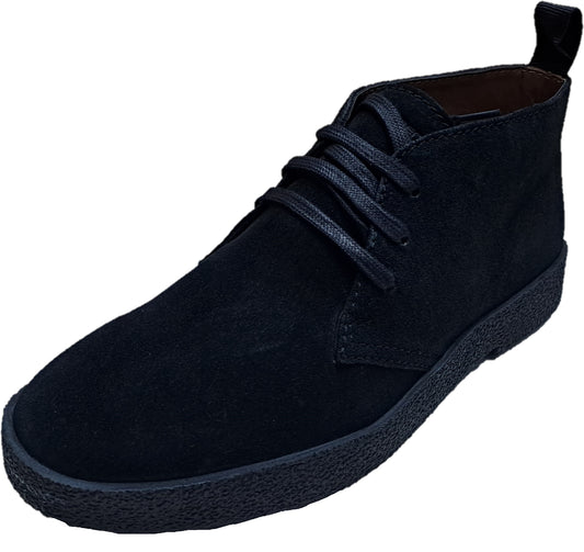 Roamers Mens Real Suede Black Retro McQueen Desert Boots