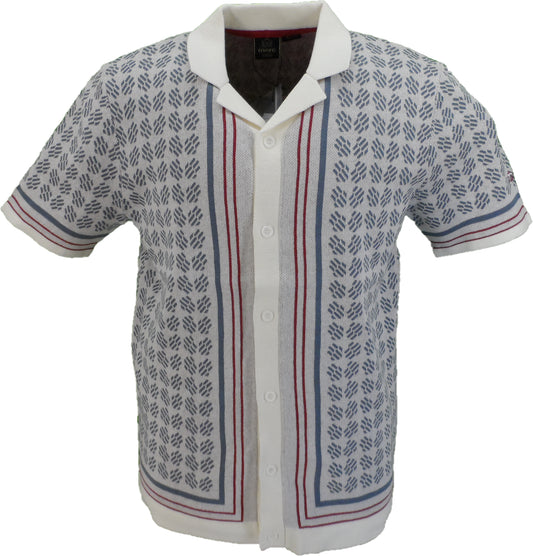 Merc Mens Vanilla Dennis Knitted Vintage Mod Polo Shirts