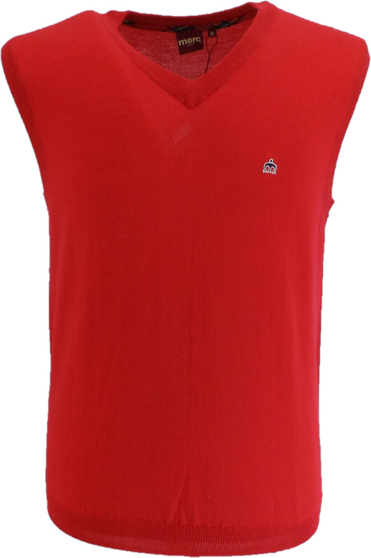 Merc Mens Jenz Blaze Red Knitted Tank Top
