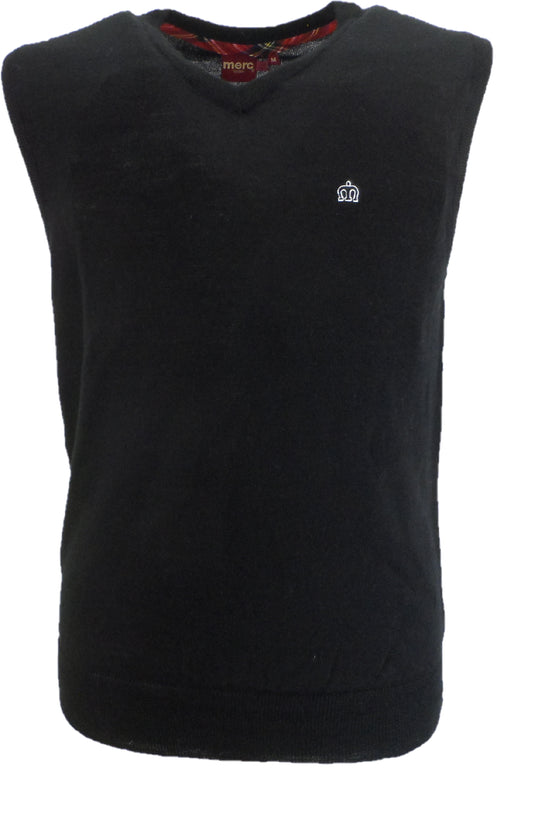 Merc Mens Jenz Blaze Black Knitted Tank Top