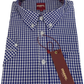 Merc Terry Royale Blue Gingham Cotton Short Sleeved Shirts