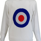 Mazeys Mens White 'Moon' Crew Neck Jumper