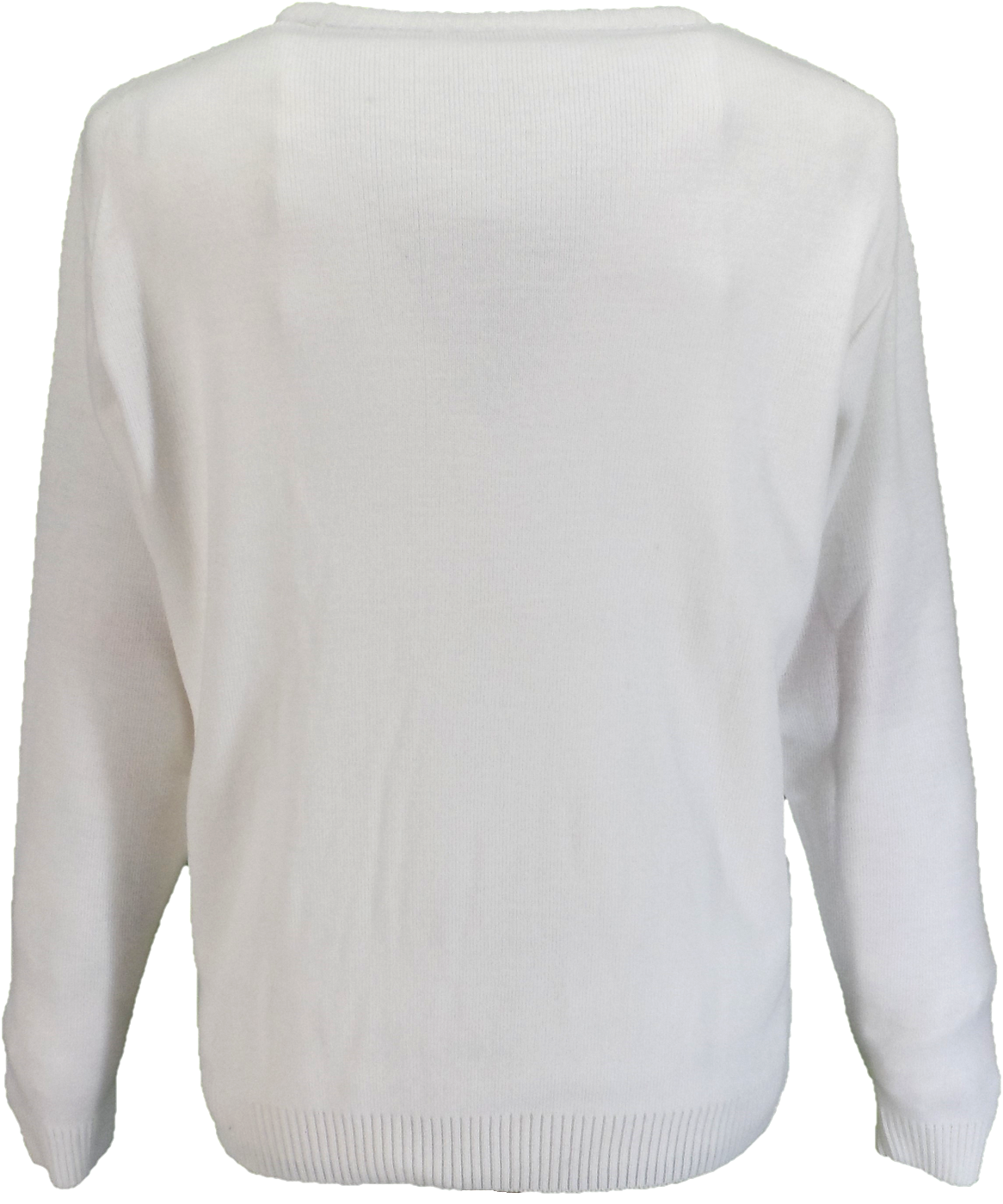 Mazeys Mens White Racing Crew Neck Jumper