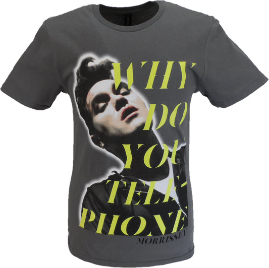 Gray t-shirt with graphic design and text on a white background