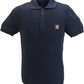 Trojan Records Navy Stripe Fine Gauge Knitted Polo Shirt