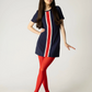 LHM Ladies 60s Retro Mod Vintage Navy/White/Red Chrissy Mini Dress
