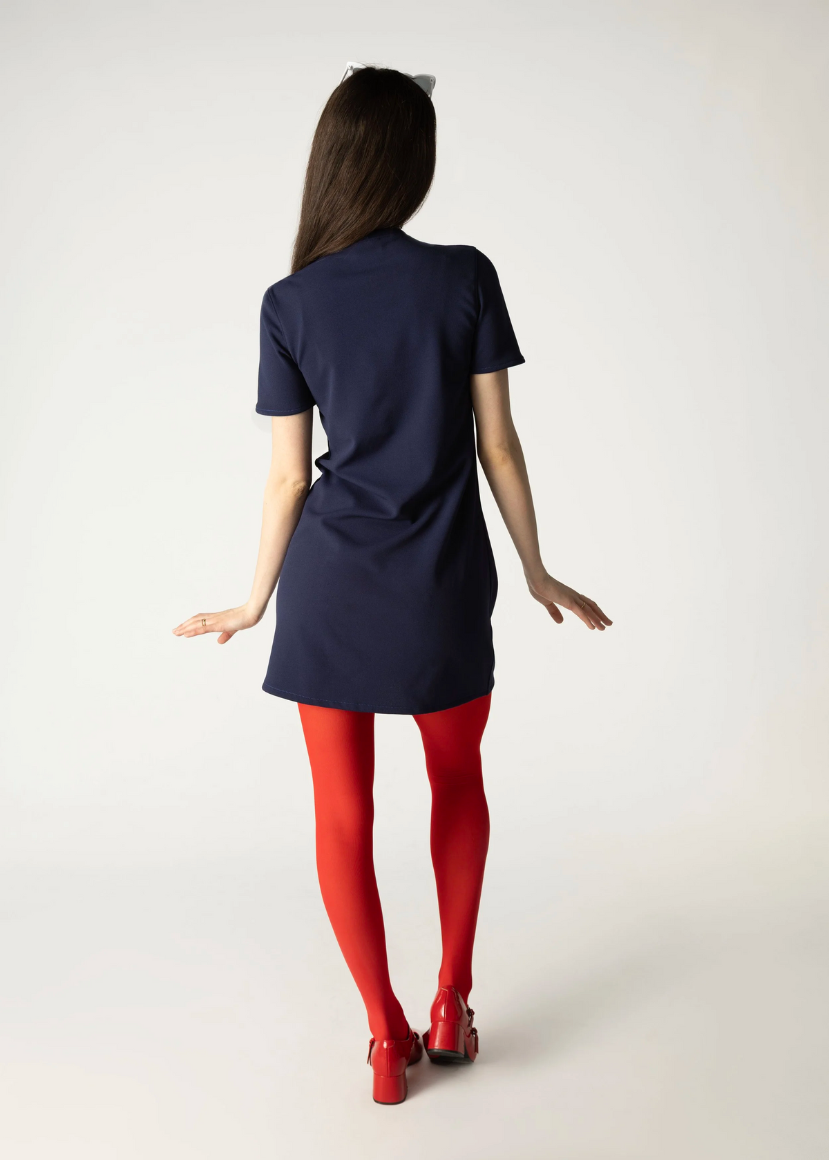 LHM Ladies 60s Retro Mod Vintage Navy/White/Red Chrissy Mini Dress