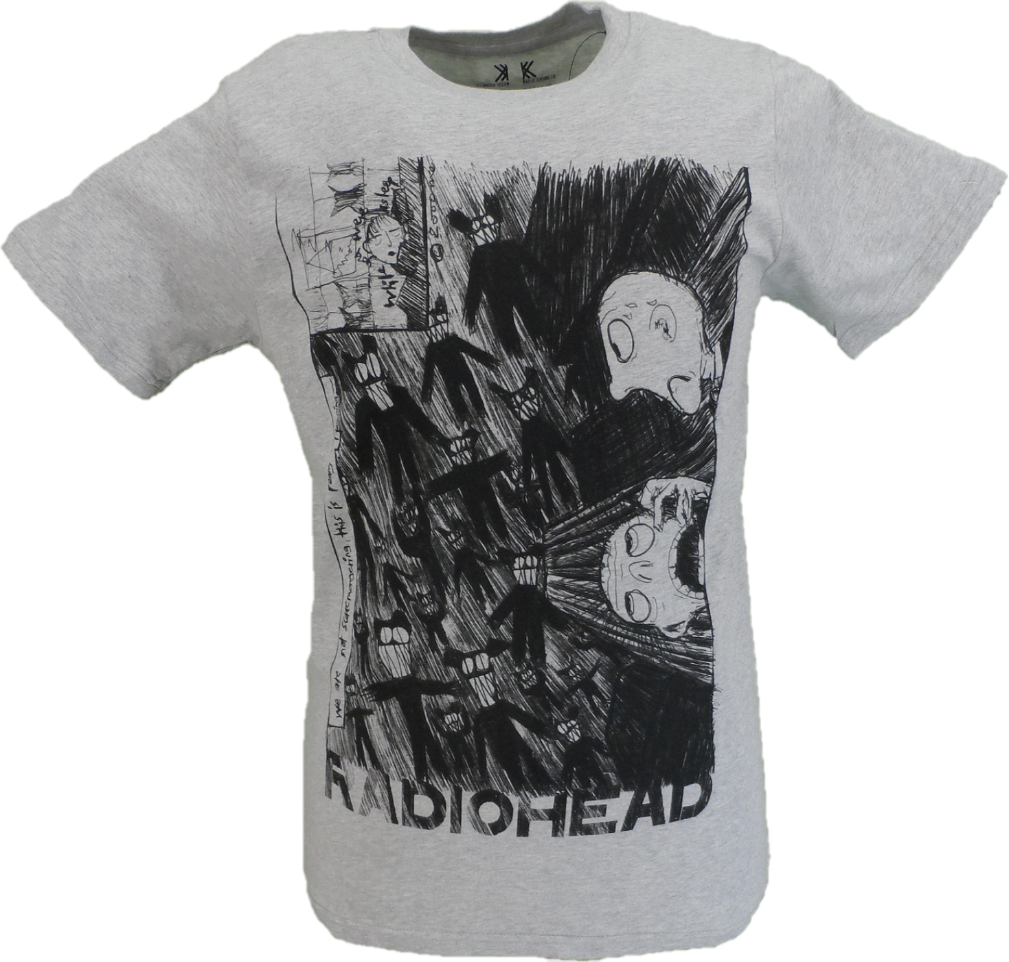 Mens Grey Radiohead Officially Licensed Scribble T Shirt – Mazeys UK
