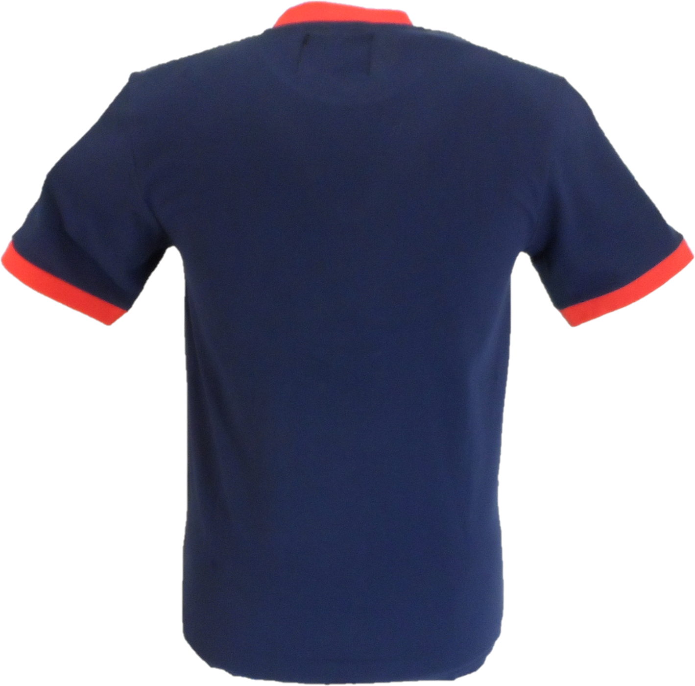 Mens Navy Retro Mod 60s Indie Rainbow Striped Cotton T-Shirt