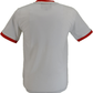 Mazeys Mens White Retro Mod 60s Indie Rainbow Striped Cotton T Shirt