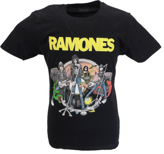 Mens Black Official Ramones Cartoon T Shirt