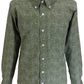 Relco Olive Green Paisley Cotton Long Sleeved Retro Mod Button Down Shirts