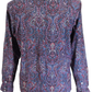 Relco Navy Paisley Long Sleeved Retro Mod Button Down Shirt