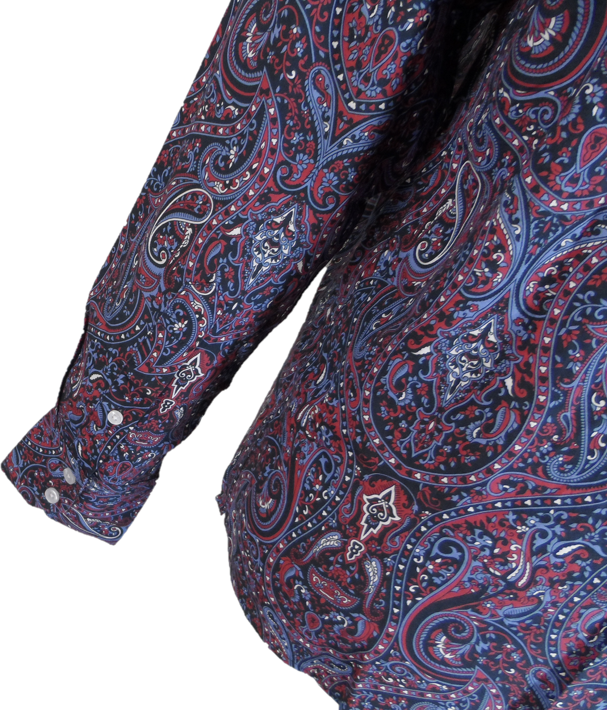 Relco Navy Paisley Long Sleeved Retro Mod Button Down Shirt
