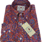 Relco Orange Paisley Long Sleeved Retro Mod Button Down Shirt