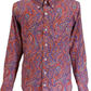 Relco Orange Paisley Long Sleeved Retro Mod Button Down Shirt