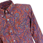 Relco Orange Paisley Long Sleeved Retro Mod Button Down Shirt