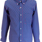 Relco Cobalt Blue Polka Dot Mens Classic Mod Vintage Design Shirts