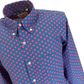 Relco Cobalt Blue Polka Dot Mens Classic Mod Vintage Design Shirts