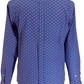 Relco Cobalt Blue Polka Dot Mens Classic Mod Vintage Design Shirts