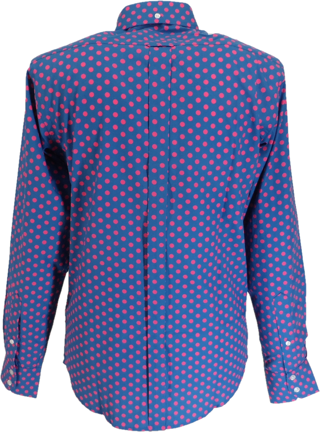 Relco Cobalt Blue Polka Dot Mens Classic Mod Vintage Design Shirts