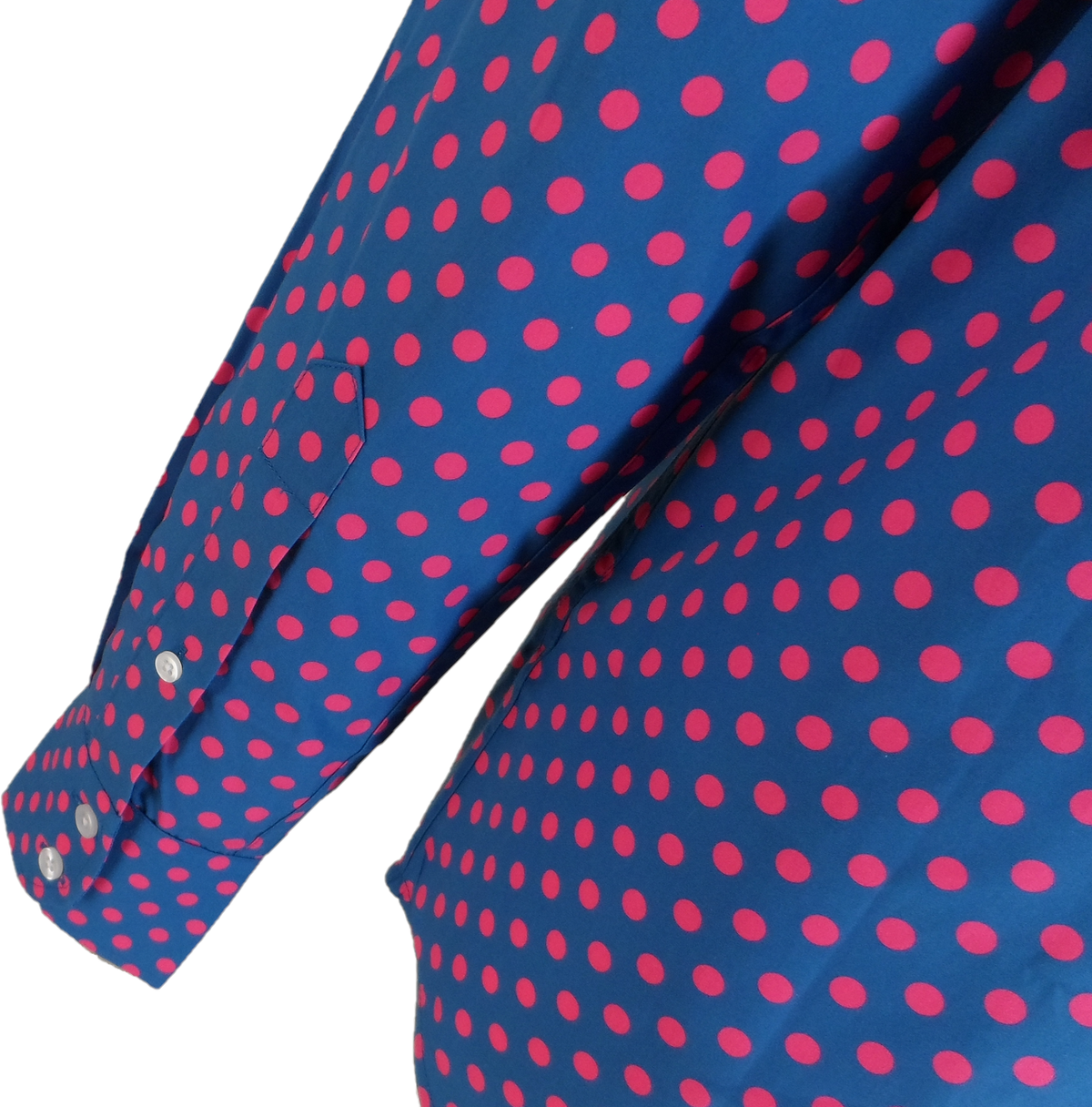 Relco Cobalt Blue Polka Dot Mens Classic Mod Vintage Design Shirts
